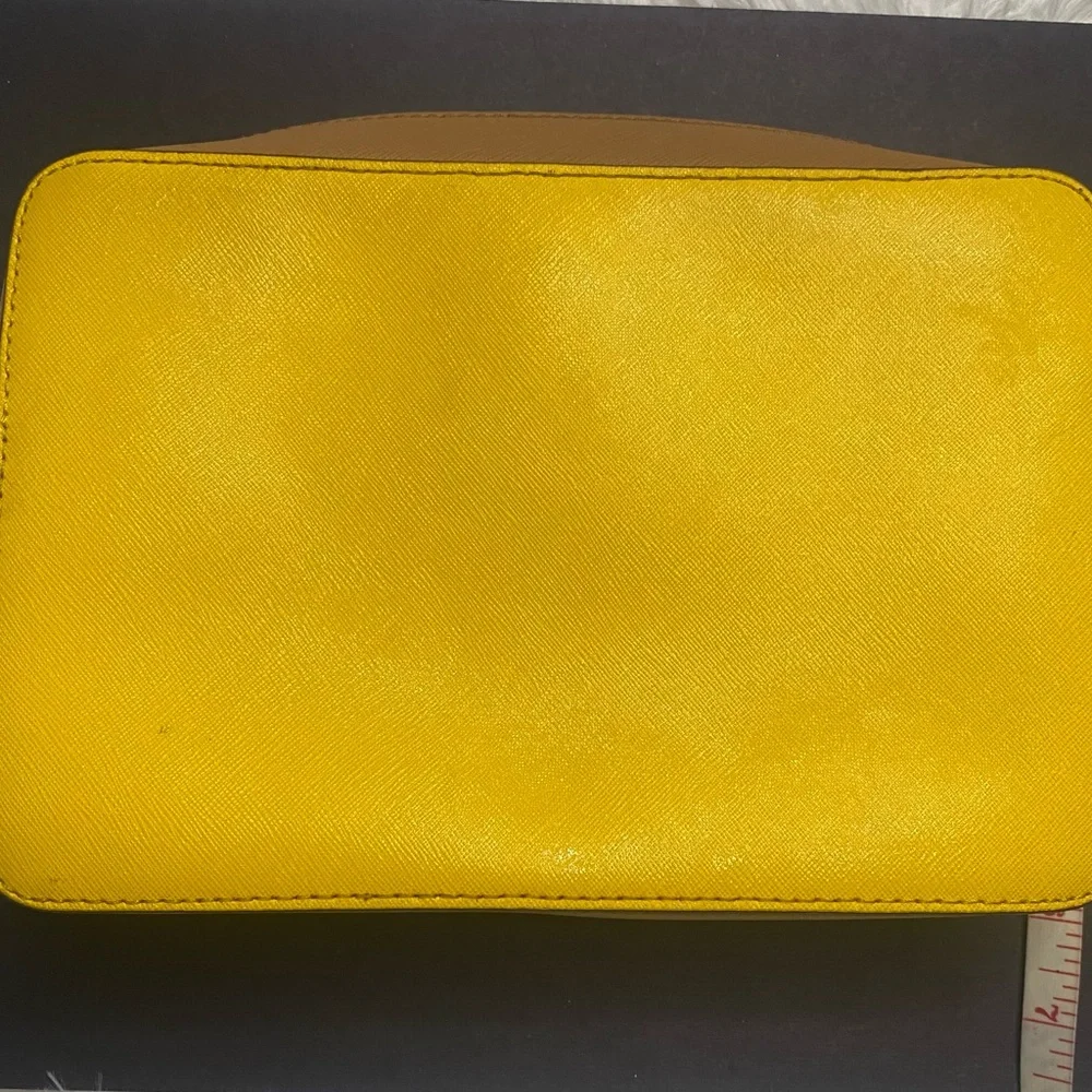 Michael Kors Mustard and Brown colored Crossbody Bag